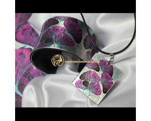 Bratara si colier Ginkgo Biloba - ciclamen 2