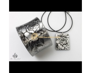 Bratara si colier - Trandafir negru