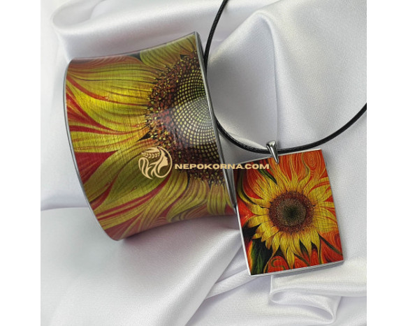 Bratara si colier - Floarea soarelui