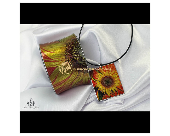Bratara si colier - Floarea soarelui