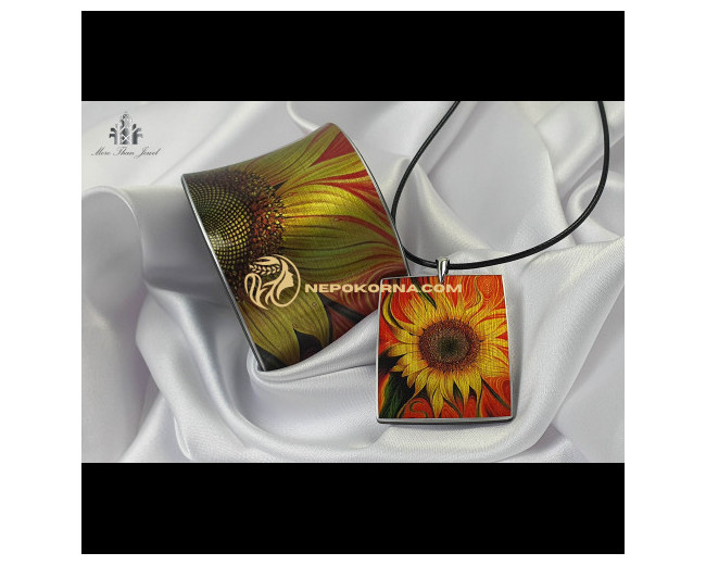 Bratara si colier - Floarea soarelui