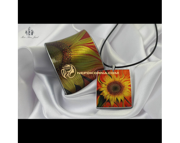 Bratara si colier - Floarea soarelui