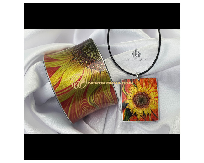 Bratara si colier - Floarea soarelui