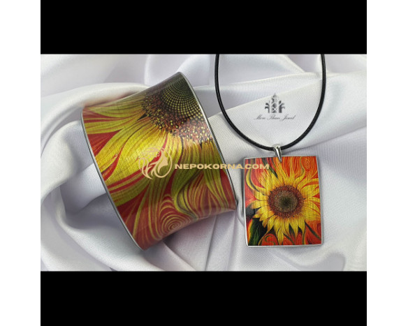 Bratara si colier - Floarea soarelui