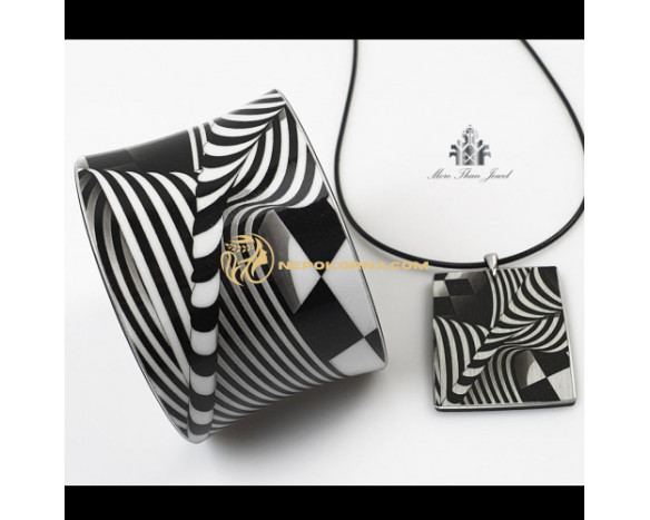 Bratara si colier - Contraste alb