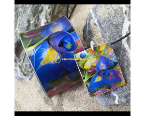 Bratara si colier - Iris albastru