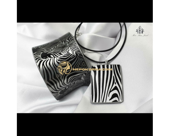 Bratara si colier - Zebra