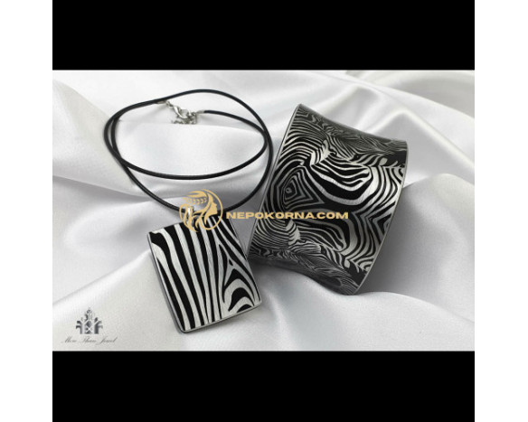 Bratara si colier - Zebra