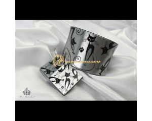 Set complet Mata neagra in argintiu 2