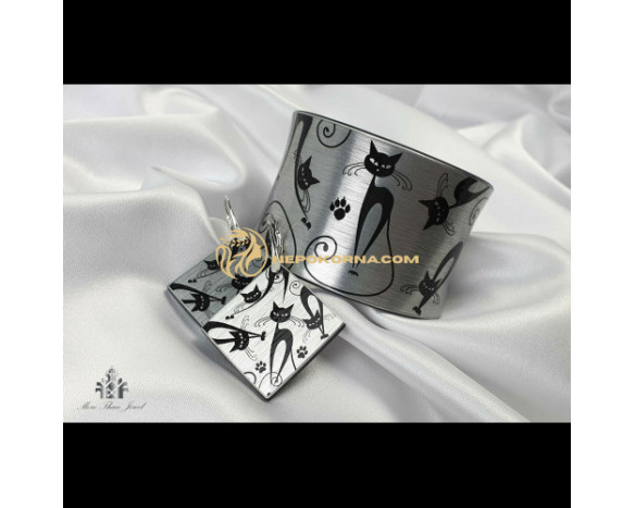 Set complet Mata neagra in argintiu