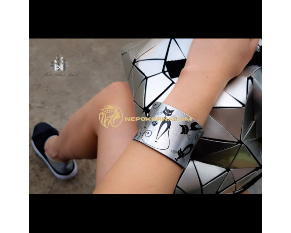 Set complet Mata neagra in argintiu