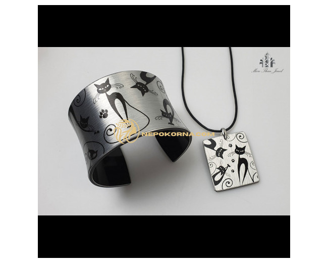 Set complet Mata neagra in argintiu