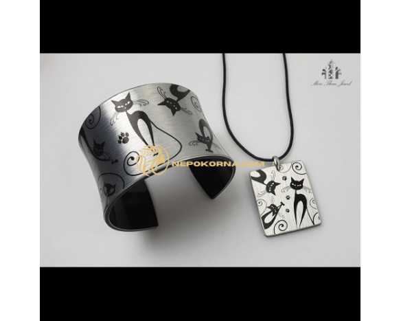 Set complet Mata neagra in argintiu