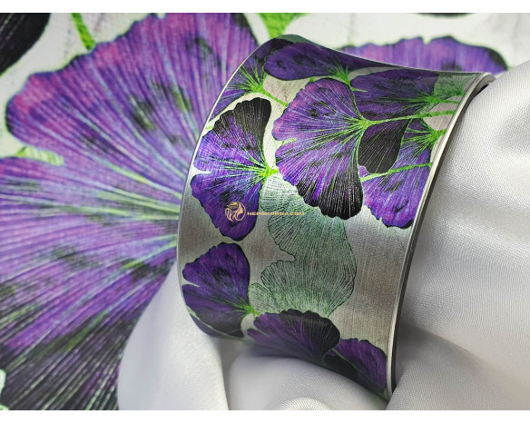 Bratara Ginkgo Biloba verde-violet