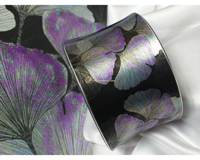 Bratara Ginkgo Biloba negru-violet