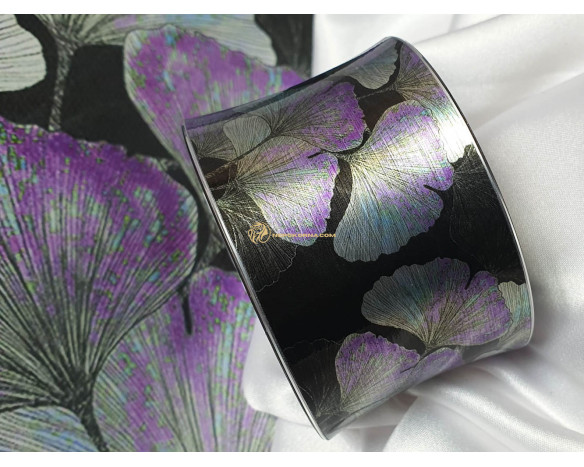 Bratara Ginkgo Biloba negru-violet