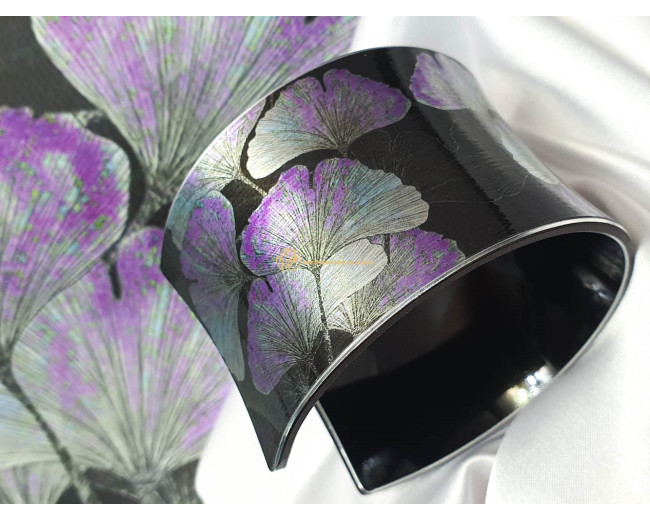 Bratara Ginkgo Biloba negru-violet