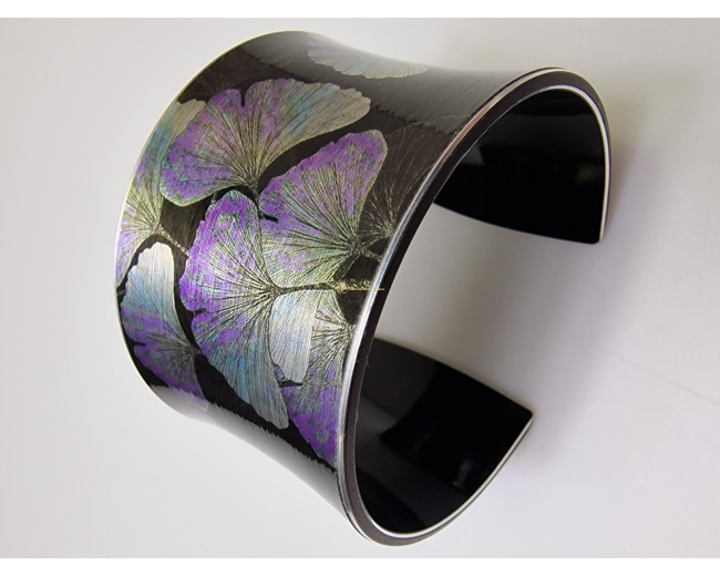 Bratara Ginkgo Biloba negru-violet