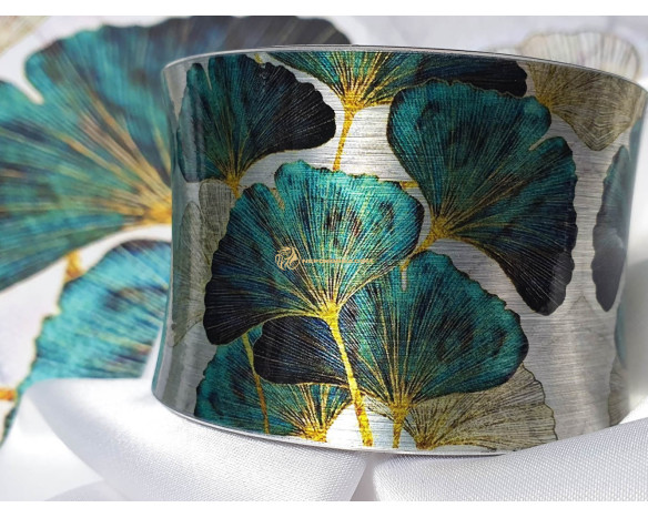 Bratara si colier Ginkgo Biloba - turcoaz