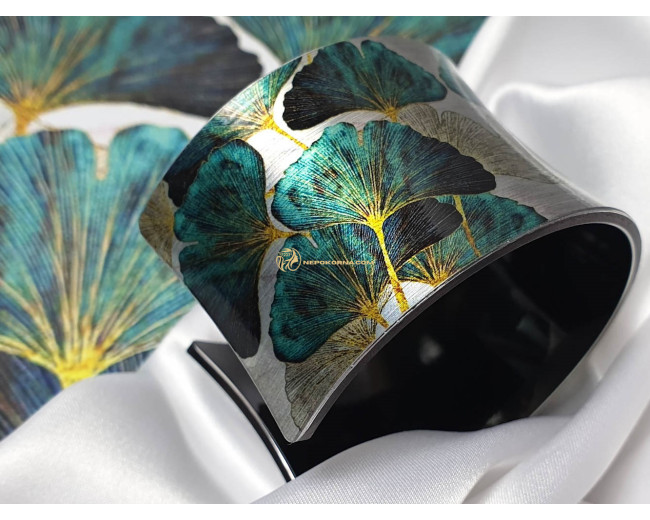 Bratara si colier Ginkgo Biloba - turcoaz