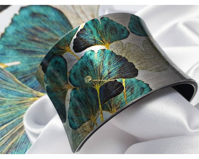 Bratara si colier Ginkgo Biloba - turcoaz