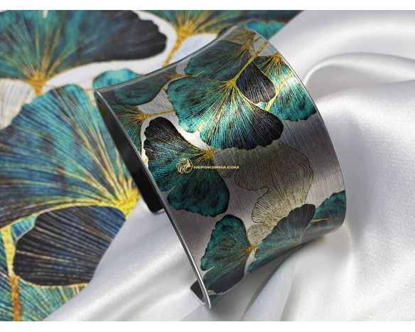 Bratara si colier Ginkgo Biloba - turcoaz