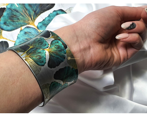 Bratara si colier Ginkgo Biloba - turcoaz