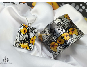 Bratara si colier - Fluturi portocalii 2